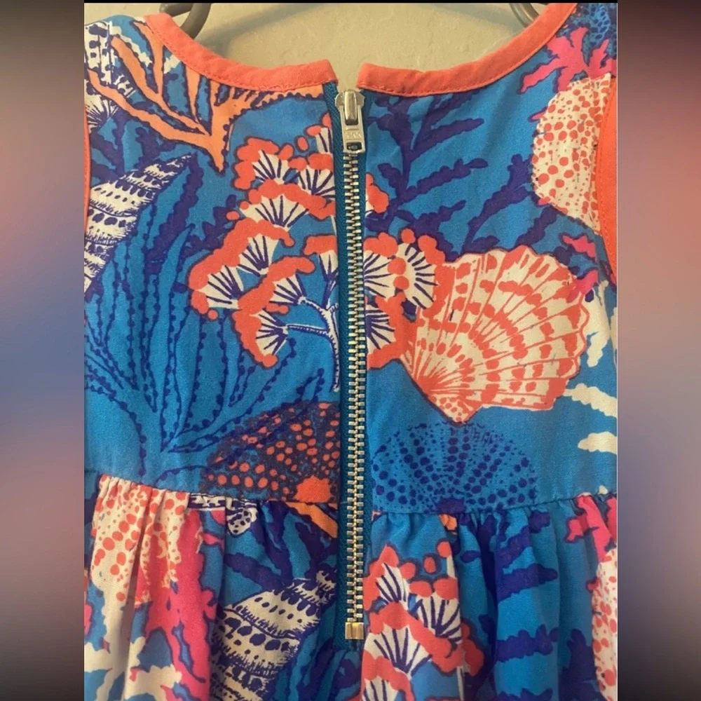 Gymboree blue coral print dress size 4